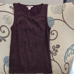 Joe Fresh Women's Dark Purple And Gold Tank Top